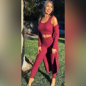 Fashion nova  Cable Knit Cardigan Sweater set XL